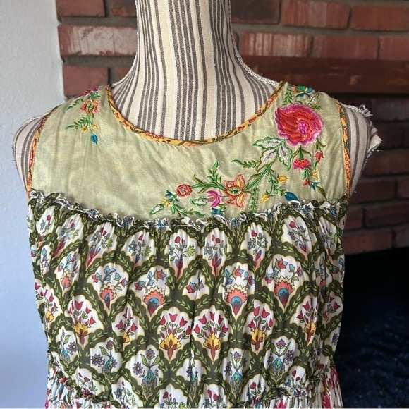 Anthropologie Tanvi Kedia Ananya Tiered Floral Tunic Dress Sz S - Picture 5 of 12